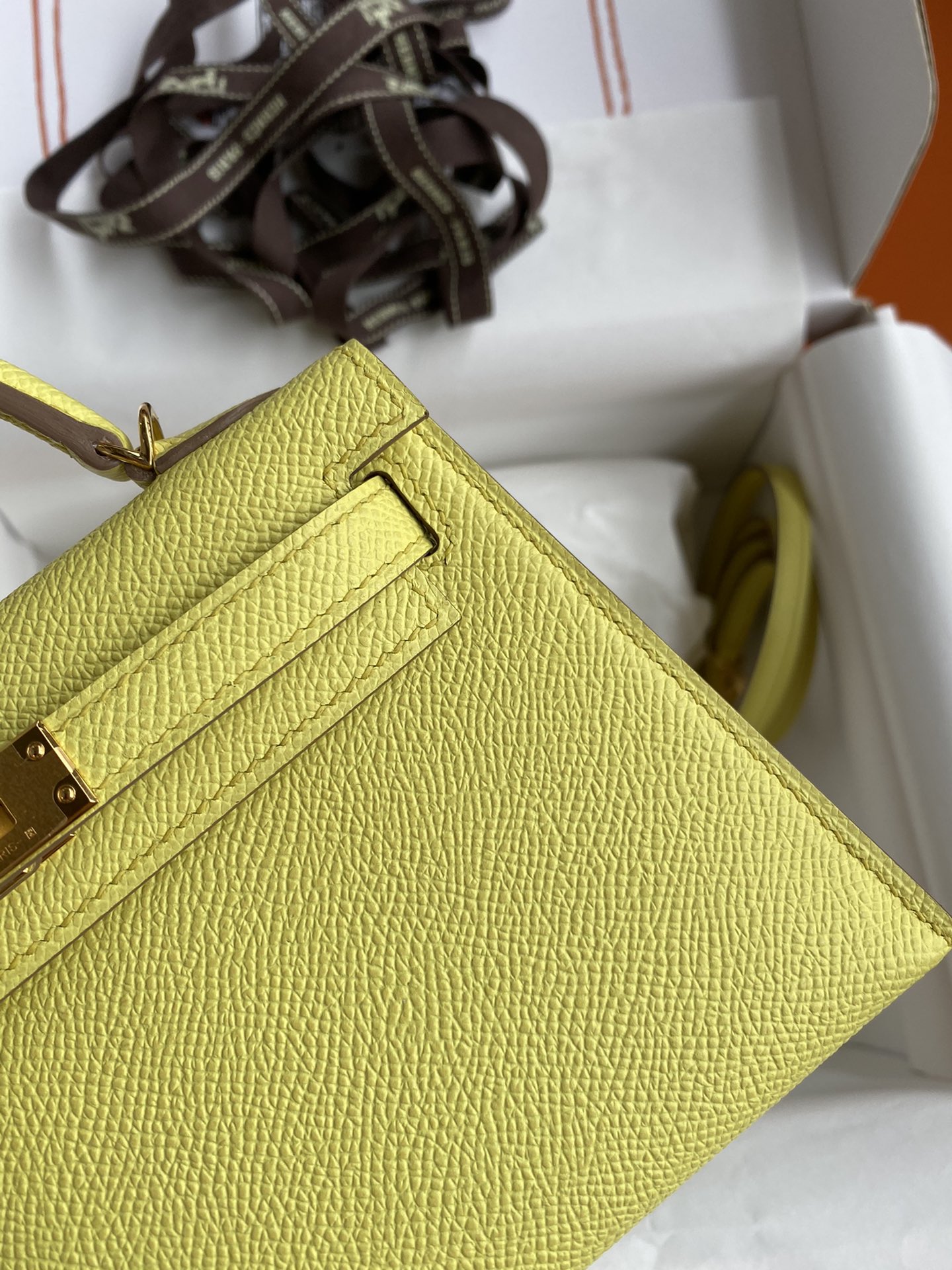 Hermes Kelly Mini II Bag 19CM In Jaune Poussin Epsom Leather